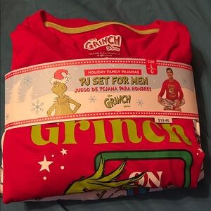 Dr. Seuss Grinch Red and Green Men's Size Large Pajama Set